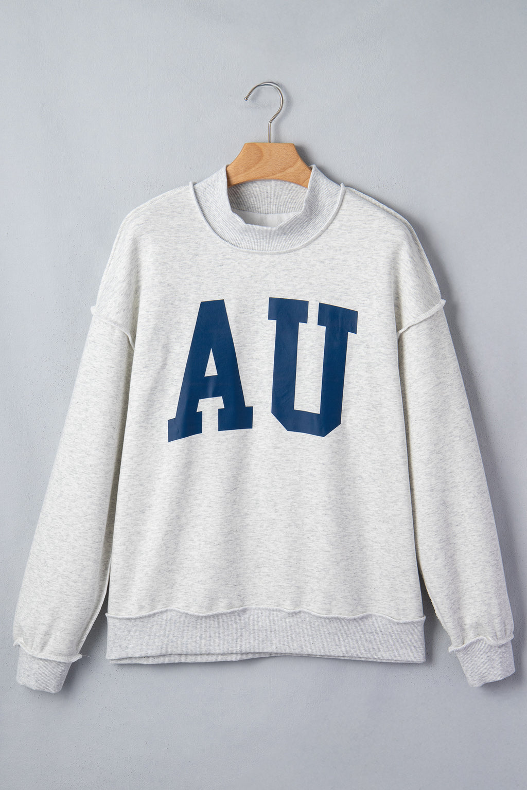 Light Grey AU/ TIGERS Reversible Printed Mock Neck Sweatshirt