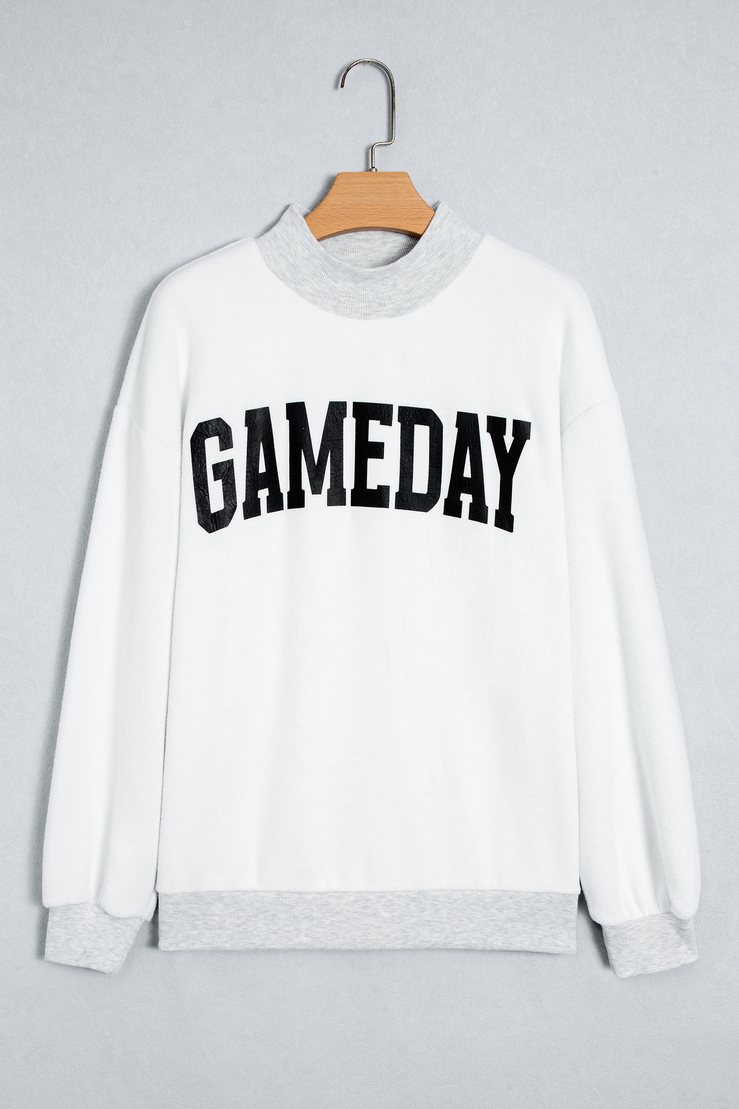 Light Grey High Neck GAMEDAY/ FOOTBALL Double Side Printed Reversible Sweatshirt